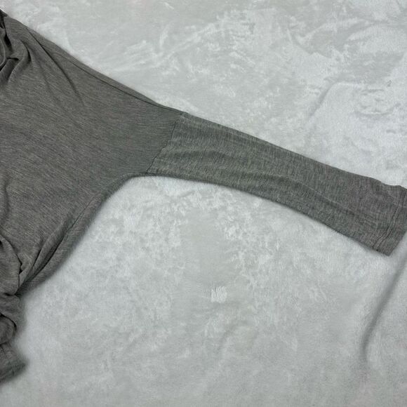 Cherish Women's Size M Vneck Wrap Sweater Gray Lightweight Flowy Draped Tunic - Picture 3 of 7